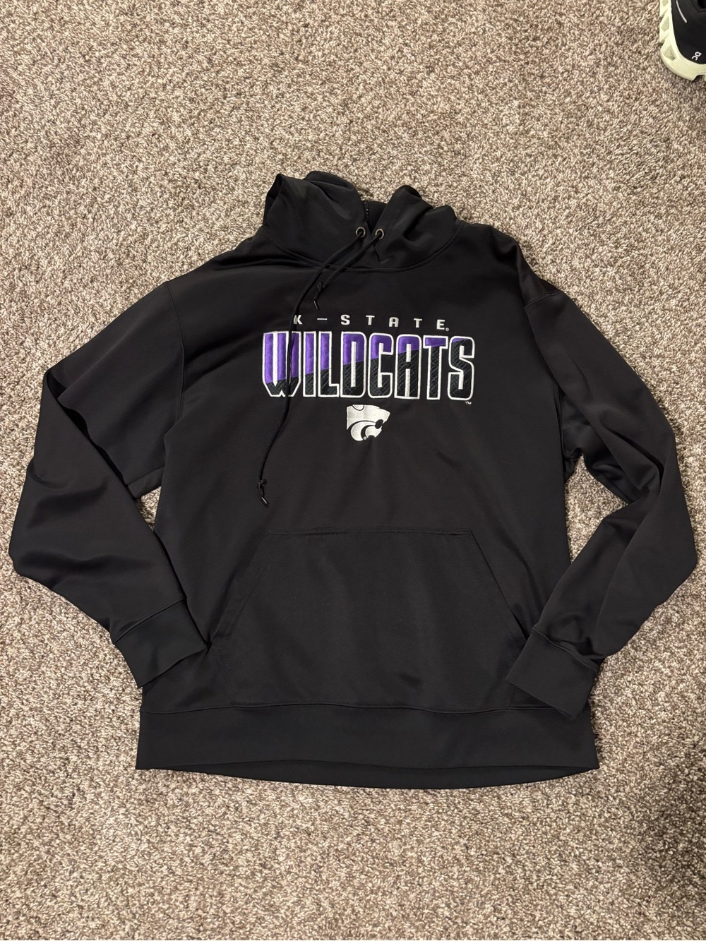 K-State Wildcats Black Hoodie with Purple Logo